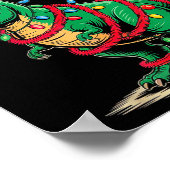 Tree Rex Christmas Costume T-rex Dinosaur Xmas Lig ポスター (角)