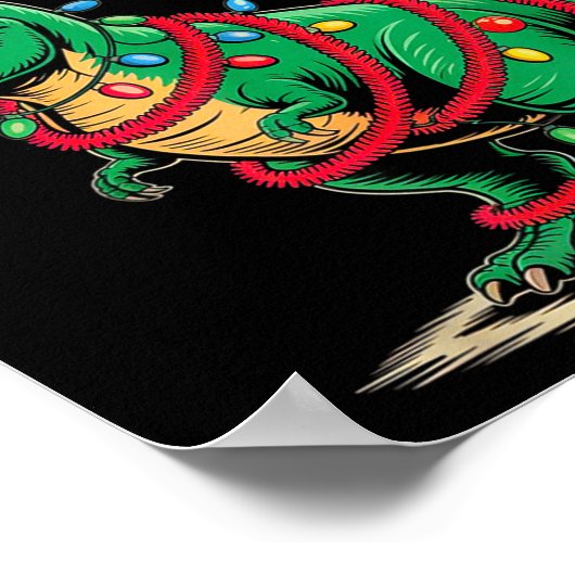 Tree Rex Christmas Costume T-rex Dinosaur Xmas Lig ポスター (角)