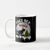Tree Rex Christmas Dinosaur T-rex Xmas Pajama Men コーヒーマグカップ (左)