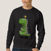 Tree Rex Dinosaur Christmas Costume Xmas Tree Ligh スウェットシャツ (正面)