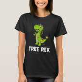 Tree Rex Dinosaur Christmas Costume Xmas Tree Ligh Tシャツ (正面)
