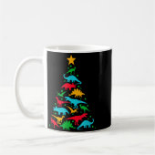 Tree Rex Dinosaur Dino Tree Christmas Tree Funny  コーヒーマグカップ (左)