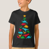 Tree Rex Dinosaur Dino Tree Christmas Tree Funny  Tシャツ (正面)