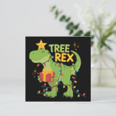 Tree Rex Dinosaur Family Christmas Group Matching シーズンカード (スタンド正面)