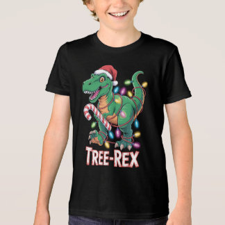 Tree-Rex Dinosaurier - T-Rex mit Lichterkette トライブレンドＴシャツ