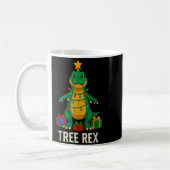 Tree Rex Funny Dinosaur Christmas コーヒーマグカップ (左)