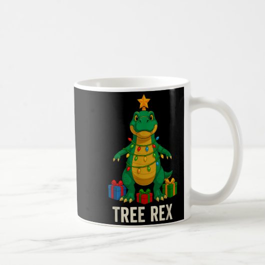Tree Rex Funny Dinosaur Christmas コーヒーマグカップ (右)