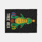 Tree Rex Funny Dinosaur Christmas  フリースブランケット (正面(横))