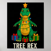 Tree Rex Funny Dinosaur Christmas  ポスター (正面)