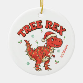 Tree Rex Funny Dinosaur Christmas Ornament Gift セラミックオーナメント