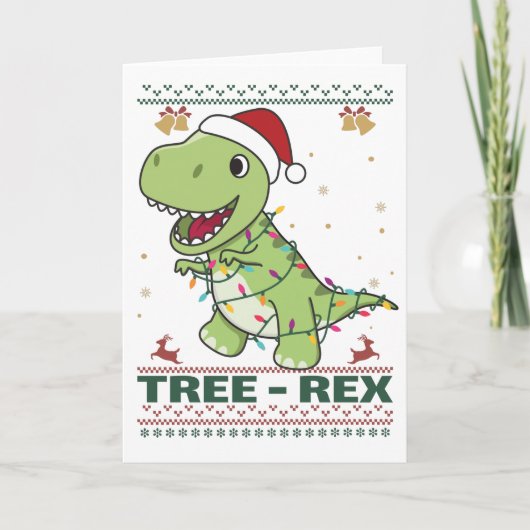Tree-Rex Funny Dinosaur Pun T-Rex Card カード (正面)