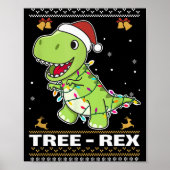 Tree Rex Funny Tyrannosaurus Rex Christmas Pun  ポスター (正面)