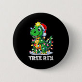 Tree Rex Funny Xmas T Rex Christmas Dinosaur Boys  缶バッジ (正面)