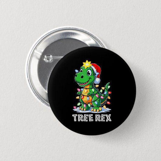 Tree Rex Funny Xmas T Rex Christmas Dinosaur Boys  缶バッジ (正面&裏面)