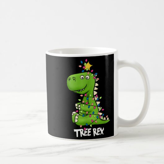 Tree Rex Funny Xmas Trex Boys Toddler Christmas Di コーヒーマグカップ (右)