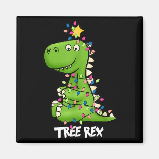 Tree Rex Funny Xmas Trex Boys Toddler Christmas Di マグネット (正面)