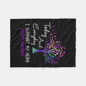 Tree Ribbon I Support My Heroてんかん認識度 フリースブランケット (正面(横))