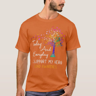 Tree Ribbon I Support My Hero ADHD Awareness  Tシャツ
