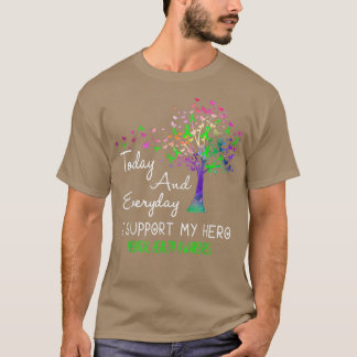 Tree Ribbon I Support My Hero Mental Health Awaren Tシャツ