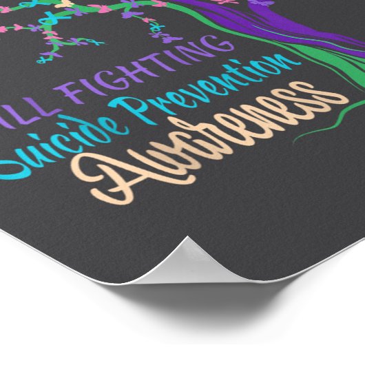 Tree Ribbon Still Fighting Suicide Prevention Awar ポスター (角)