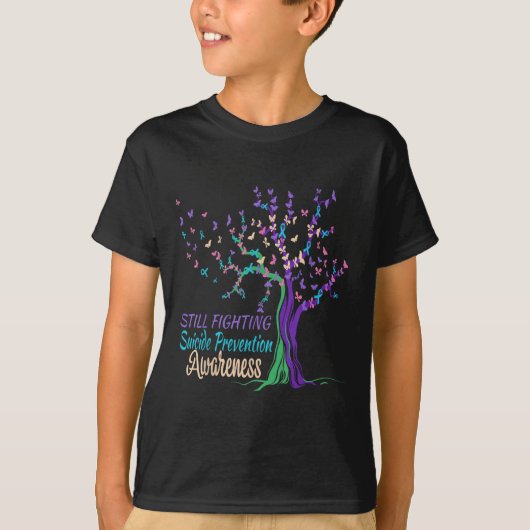 Tree Ribbon Still Fighting Suicide Prevention Awar Tシャツ (正面)