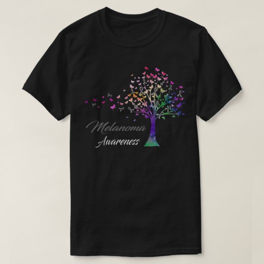 Tree Ribbons Melanoma Awareness Support Melanoma W Tシャツ (デザイン正面)
