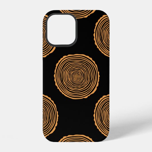 Tree Rings Seamless Pattern. Saw cut tree trunk ba iPhoneケース (裏面)