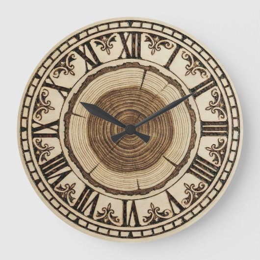 Tree Rings Wall Clock  ラージ壁時計 (正面)