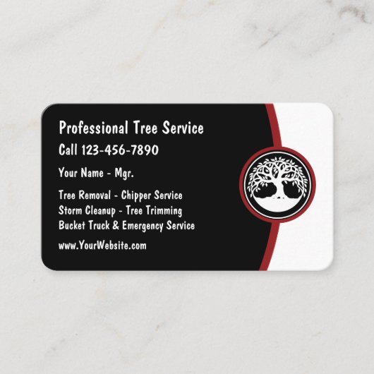 Tree Service モダン ビジネスカード テンプレート (正面)