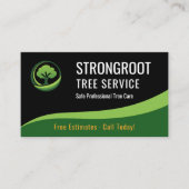 Tree Service + 造園業者 QRコード プロフェッショナル 名刺 (正面)