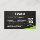 Tree Service Arborist QRコード メタリック 名刺 (裏面)