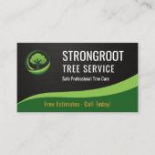 Tree Service Arborist QRコード メタリック 名刺 (正面)