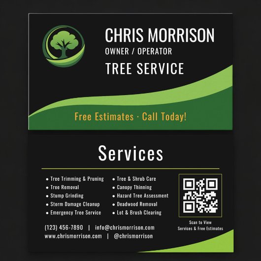 Tree Service Arborist QR Code 名刺