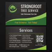 Tree Service Arborist QR Code Metallic 名刺
