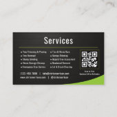 Tree Service Arborist QR Code Metallic 名刺 (裏面)