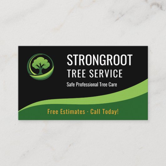 Tree Service Arborist QR Code Professional 名刺 (正面)