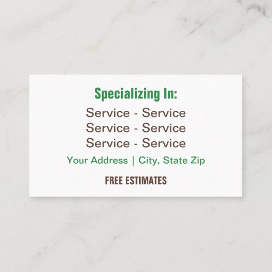 Tree Service Business Card 名刺 (裏面)
