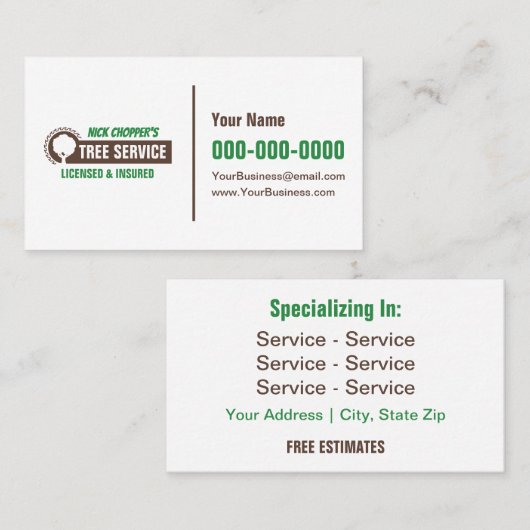 Tree Service Business Card 名刺 (正面/裏面)