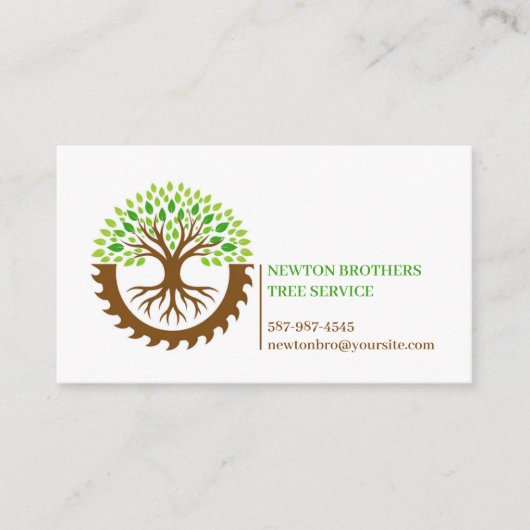Tree Service Business Card Template 名刺 (正面)