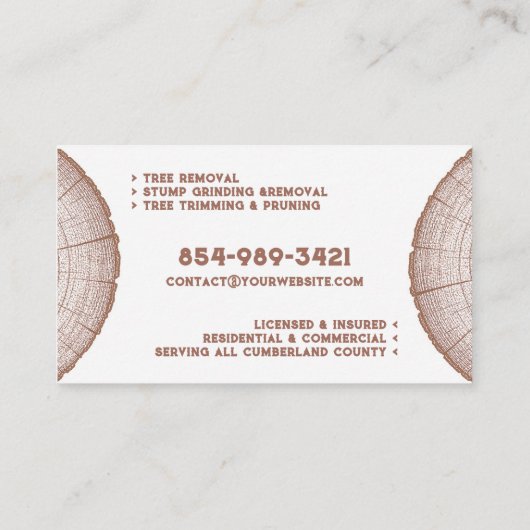 Tree Service Business Card Template 名刺 (裏面)