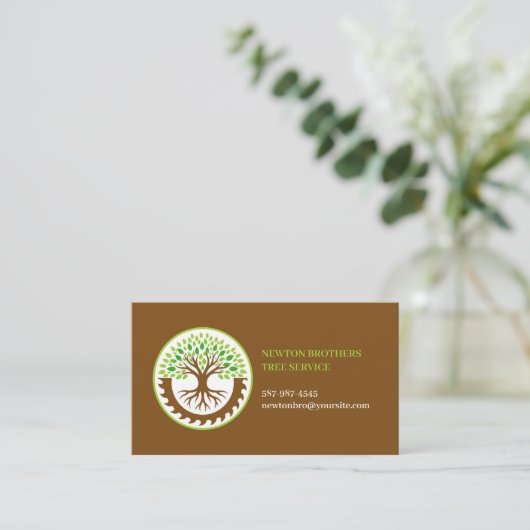 Tree Service Business Card Template 名刺 (スタンド正面)