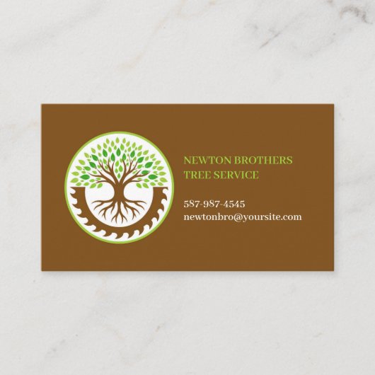 Tree Service Business Card Template 名刺 (正面)