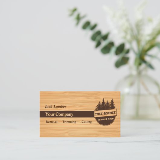 Tree Service Business Cards 名刺 (スタンド正面)