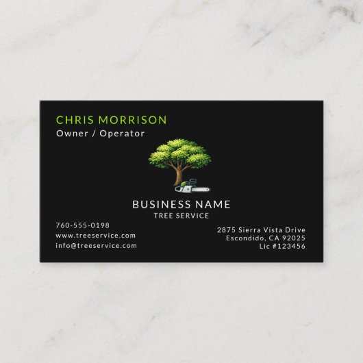 Tree Services Arborist 名刺 (正面)