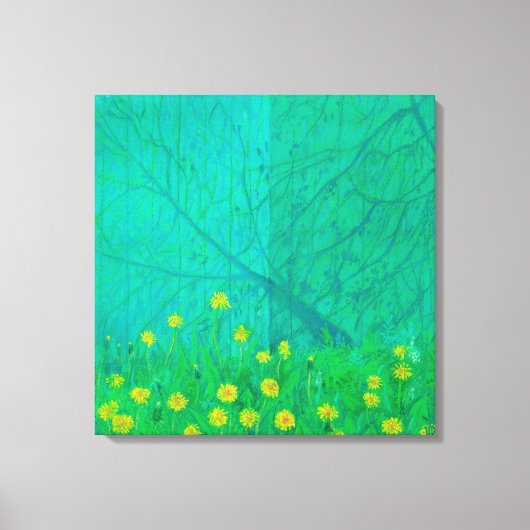 Tree Shadows & Dandelion, Summer Flowers 絵画's キャンバスプリント (正面)