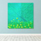 Tree Shadows & Dandelion, Summer Flowers 絵画's キャンバスプリント (インサイチュ (ウッドフロア))