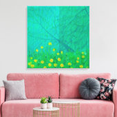 Tree Shadows & Dandelion, Summer Flowers 絵画's キャンバスプリント (インサイチュ (リビング))
