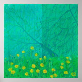 Tree Shadows & Dandelion, Summer Flowers 絵画's ポスター
