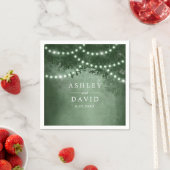 Tree String素朴 Lights Green結婚's スタンダードカクテルナプキン (インサイチュ)