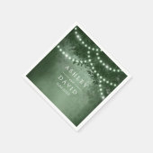 Tree String素朴 Lights Green結婚's スタンダードカクテルナプキン (角)